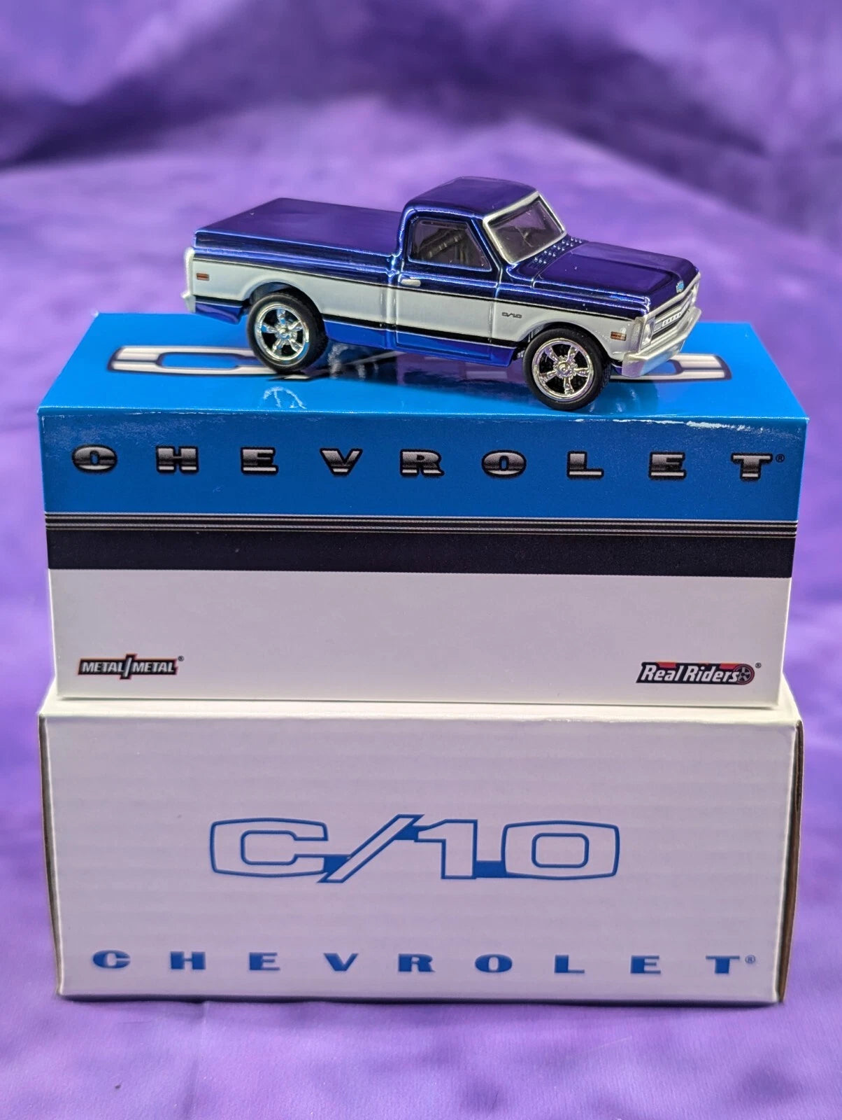 Hot Wheels RLC Chevrolet C/10 Spectraflame Blue, Adjustable Suspension - New in Box
