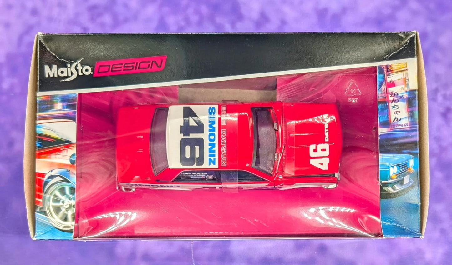 MAISTO BRE DATSUN 510 #46 SIMONIZ TOKYO MOD 1/24 SCALE DIECAST CAR