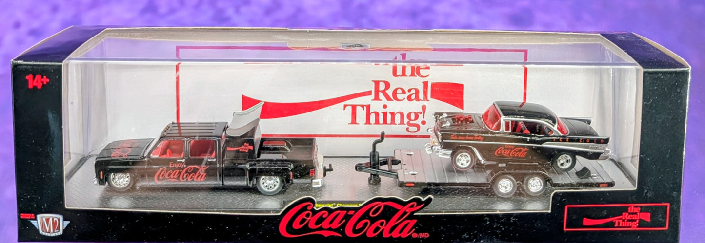 M2 Machines 1973 Chevrolet® Cheyenne Super 30 & 1957 Chevrolet Bel Air Gasser - Coca-Cola - S02 23-04