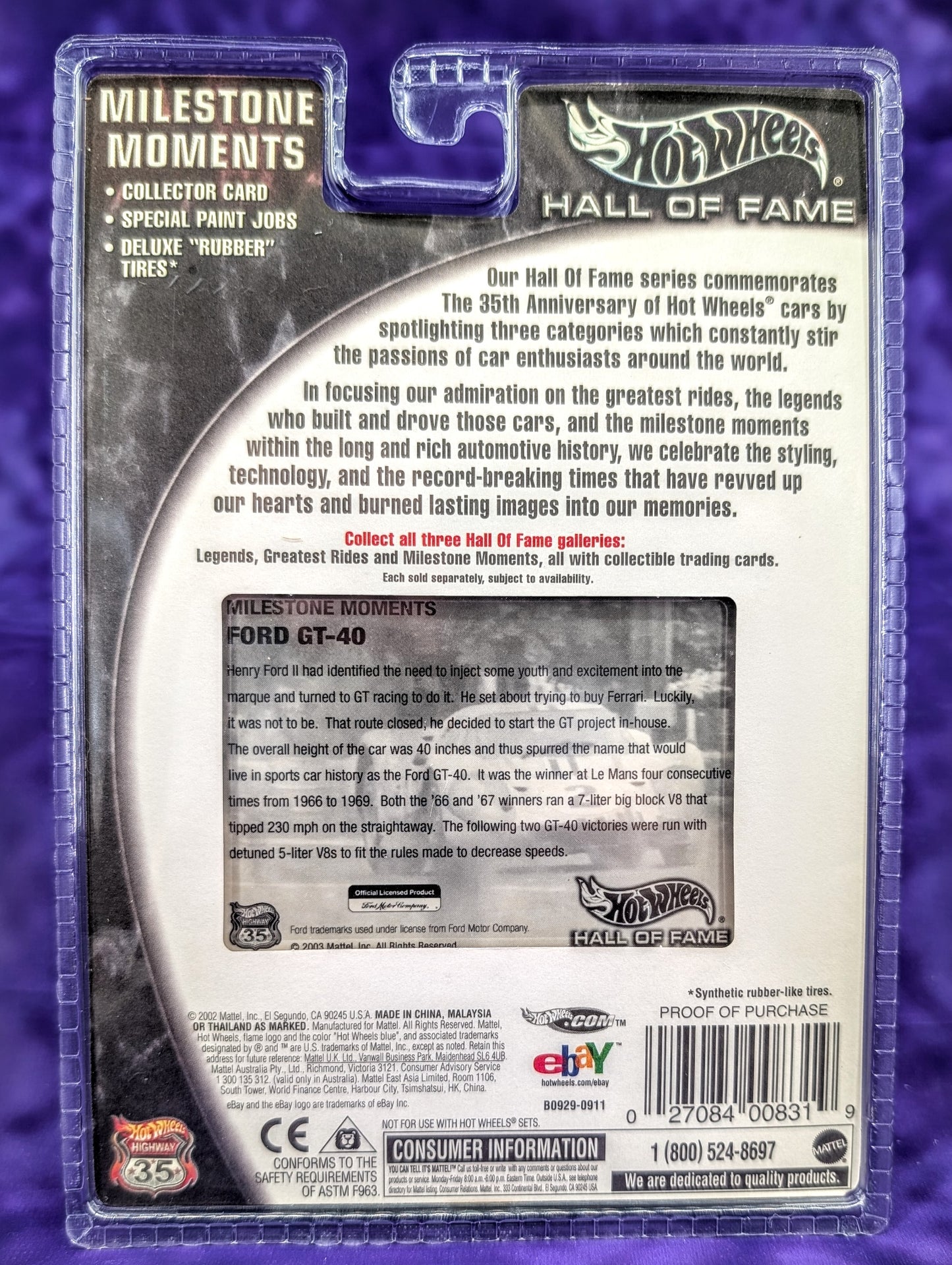 Hot Wheels Ford GT-40 - Hall of Fame: Milestone Moments - 2003 Premium
