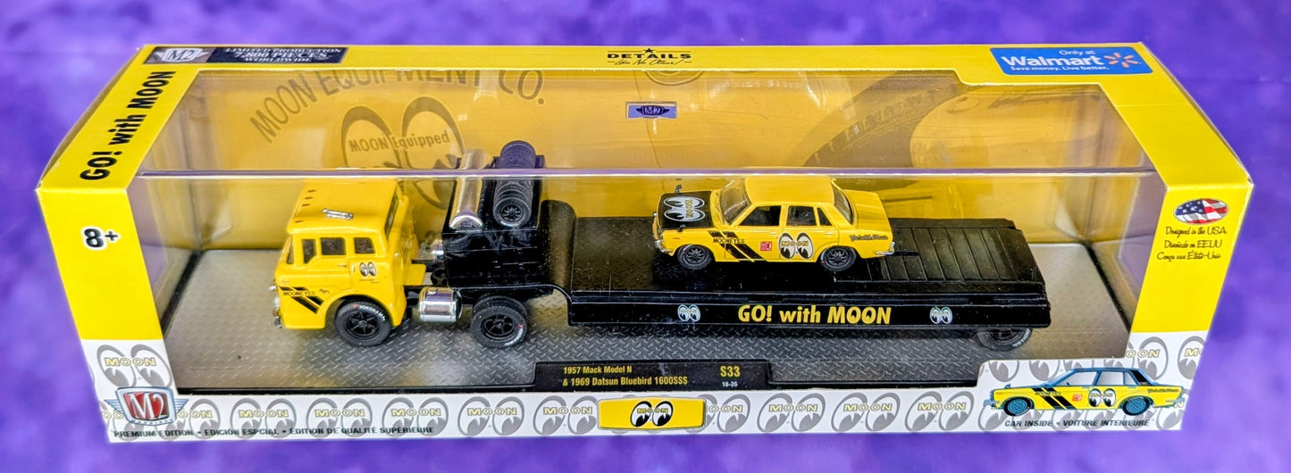 M2 Machines 1957 Mack Model N & 1969 Datsun Bluebird 1600SSS - Moon Eyes - Walmart Exclusive - S33 18-26