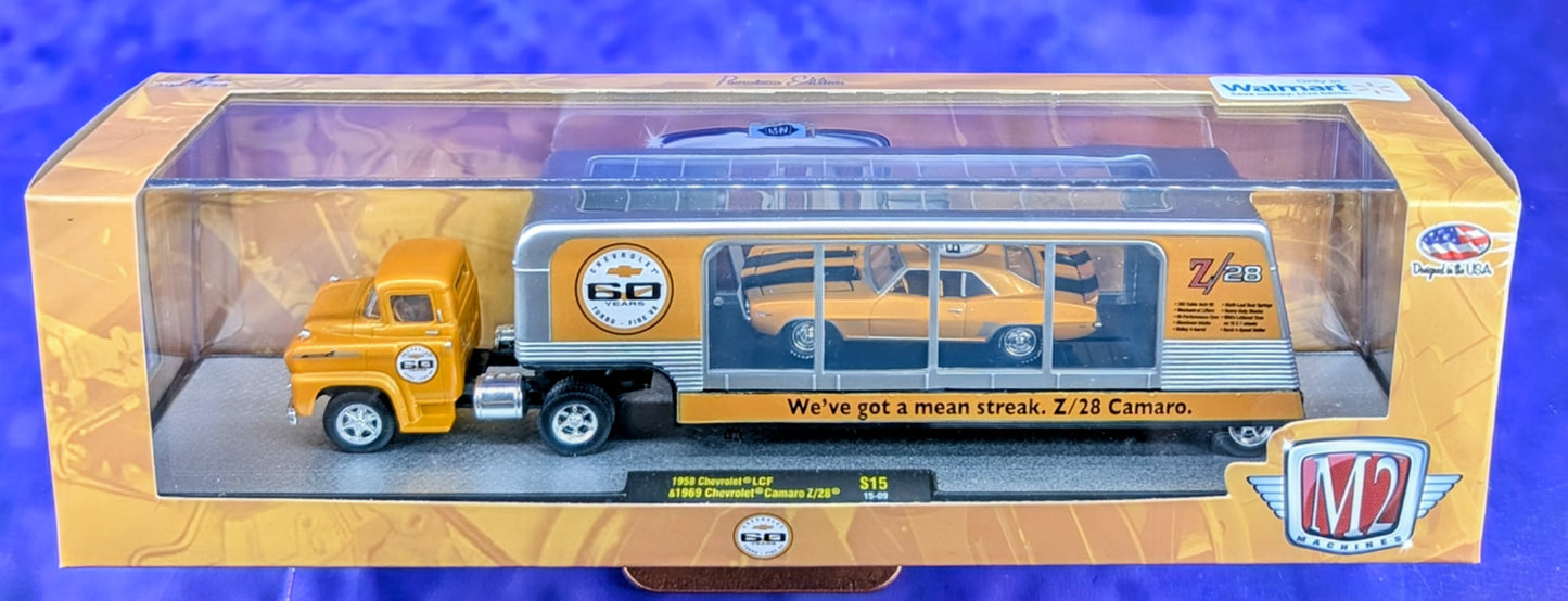 M2 Machines 1958 Chevrolet LCF & 1969 Chevrolet Camaro Z/28 - Walmart Exclusive - S15 15-09
