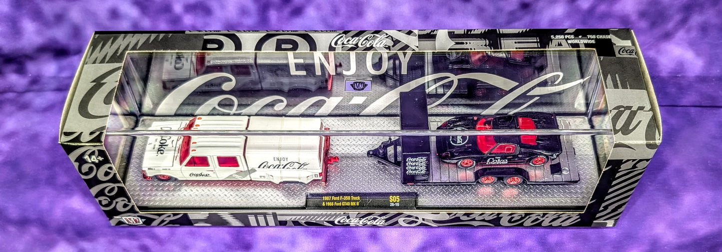 CHASE M2 Machines 1987 Ford F-350 Truck & 1966 Ford GT40 MK II - 1 of 750 - Coca-Cola Auto-Haulers