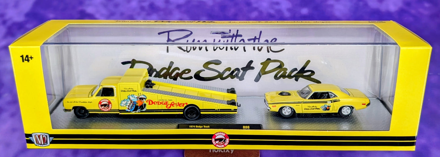 M2 Machines 1974 Dodge Truck & 1971 Dodge Challenger R/T - Scat Pack - R88 25-17