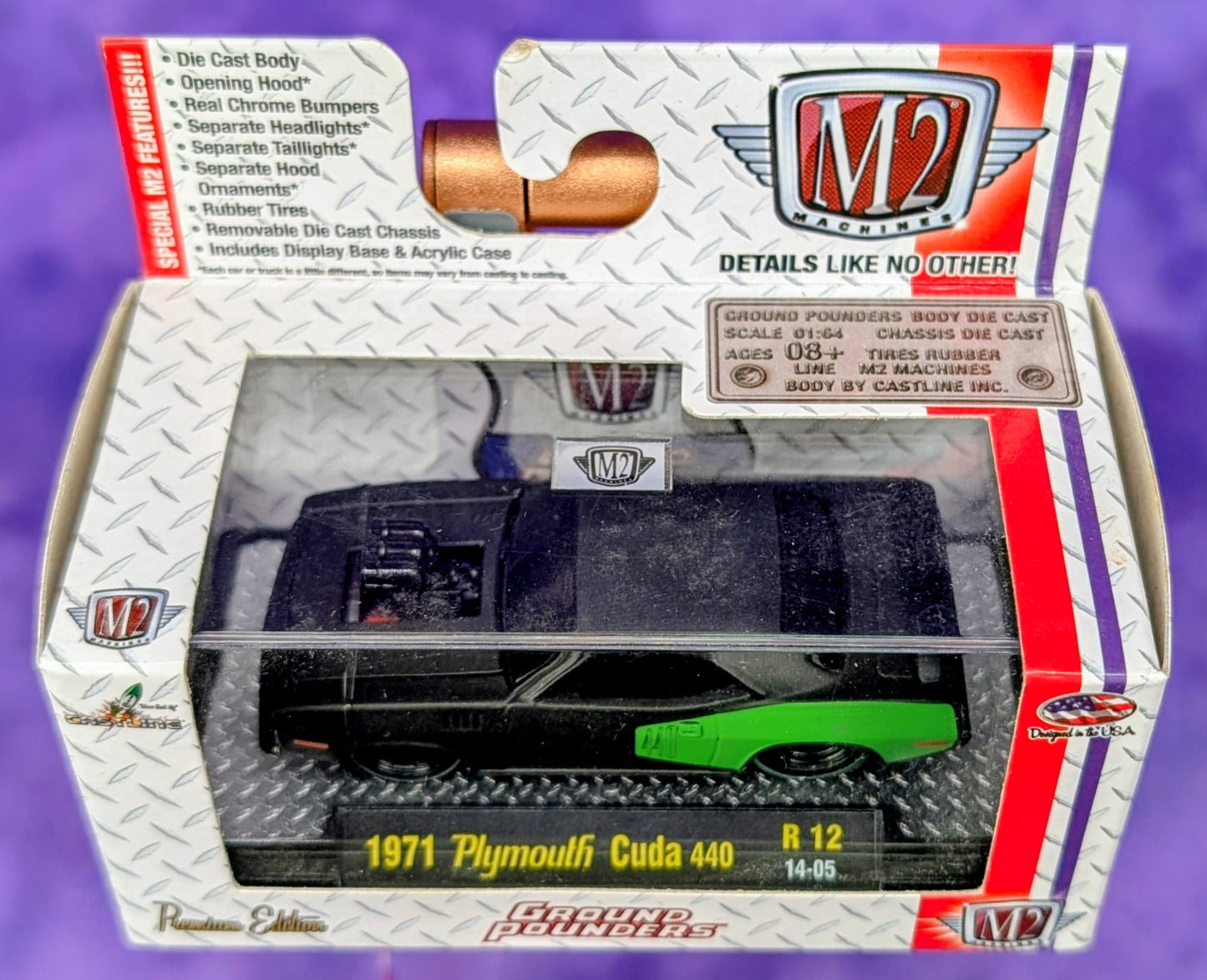 M2 Machines 1971 Plymouth Cuda 440 - R 12 14-05