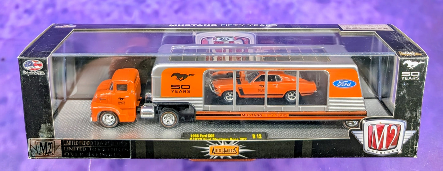 M2 Machines 1956 Ford COE & 1970 Ford Mustang Boss 302 - Mustang Fifty Years - R12 14-12