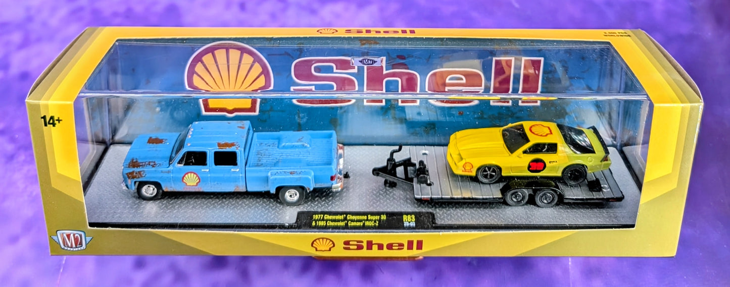 M2 Machines 1977 Chevrolet Cheyenne Super 30 w/ Patina & 1985 Chevrolet Camaro IROC-Z - R83 25-03