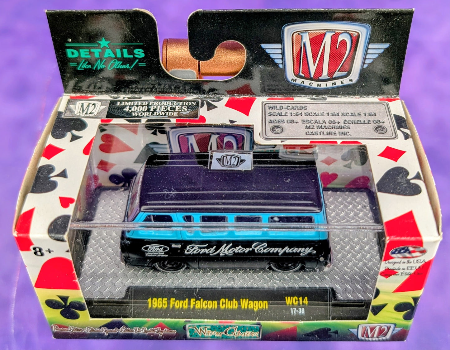 M2 Machines 1965 Ford Falcon Club Wagon - Ford Motor Company - Wild Cards - WC14 17-38