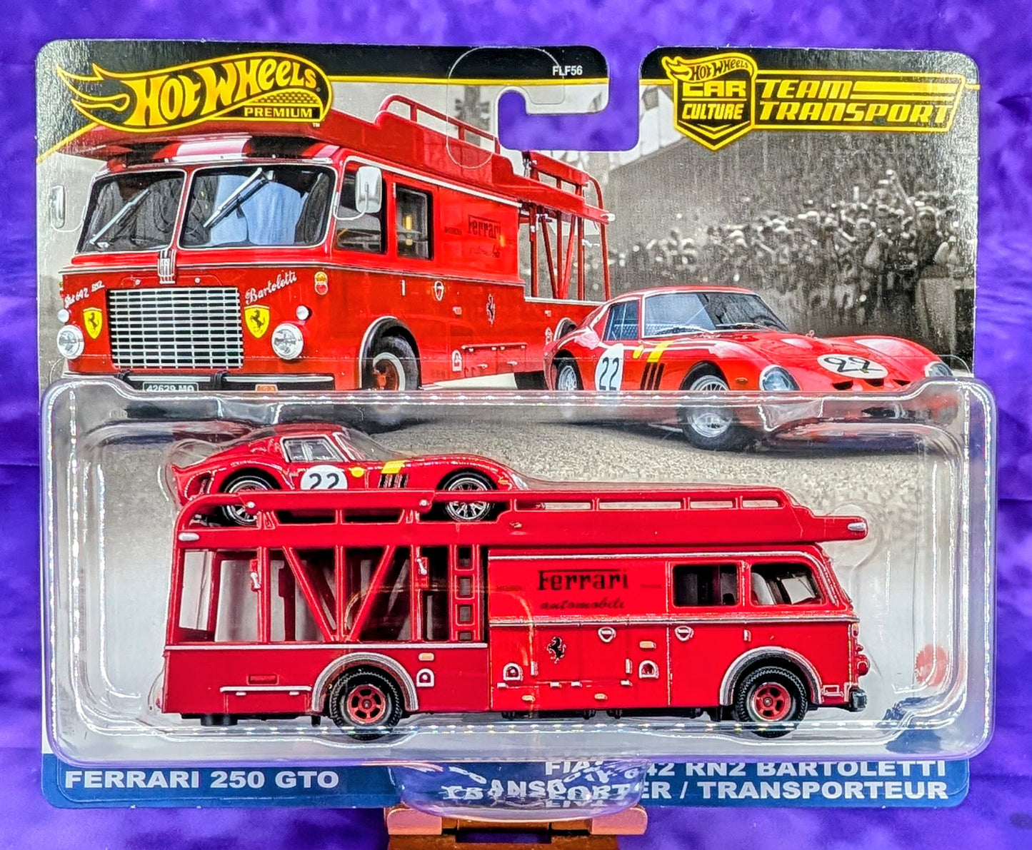 Hot Wheels Ferrari 250 GTO & Fiat 642 RN2 Bartoletti Transporter - Team Transport