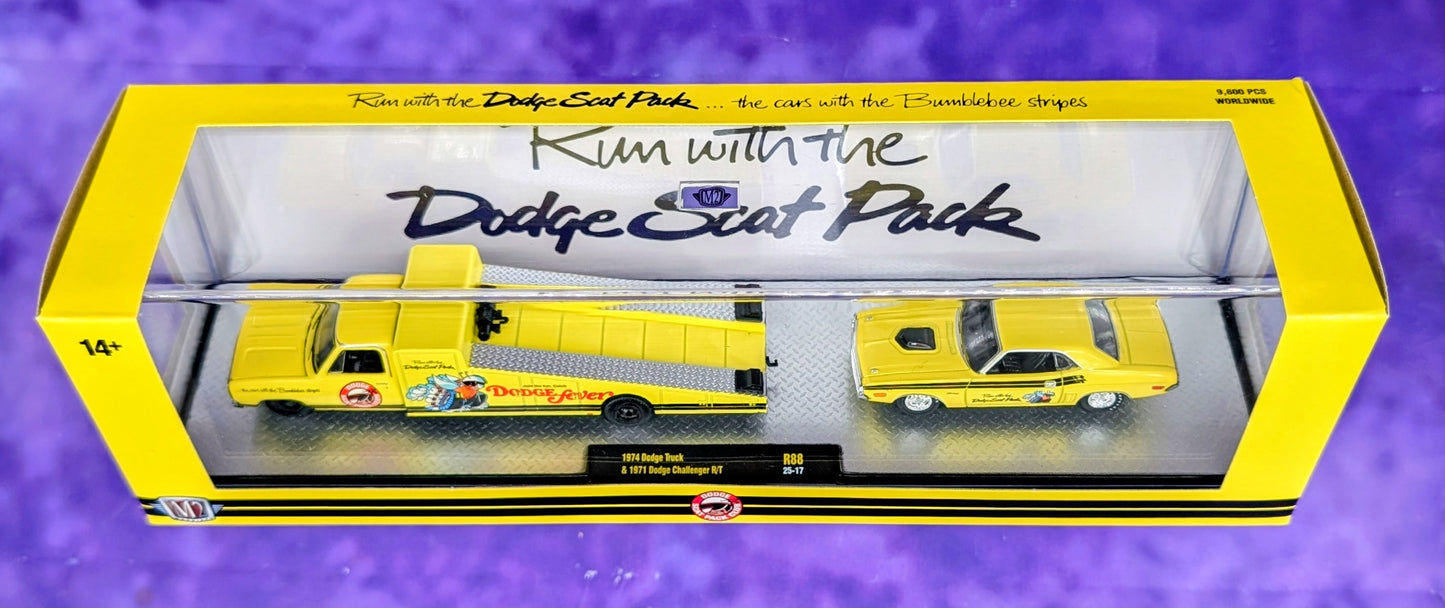M2 Machines 1974 Dodge Truck & 1971 Dodge Challenger R/T - Scat Pack - R88 25-17
