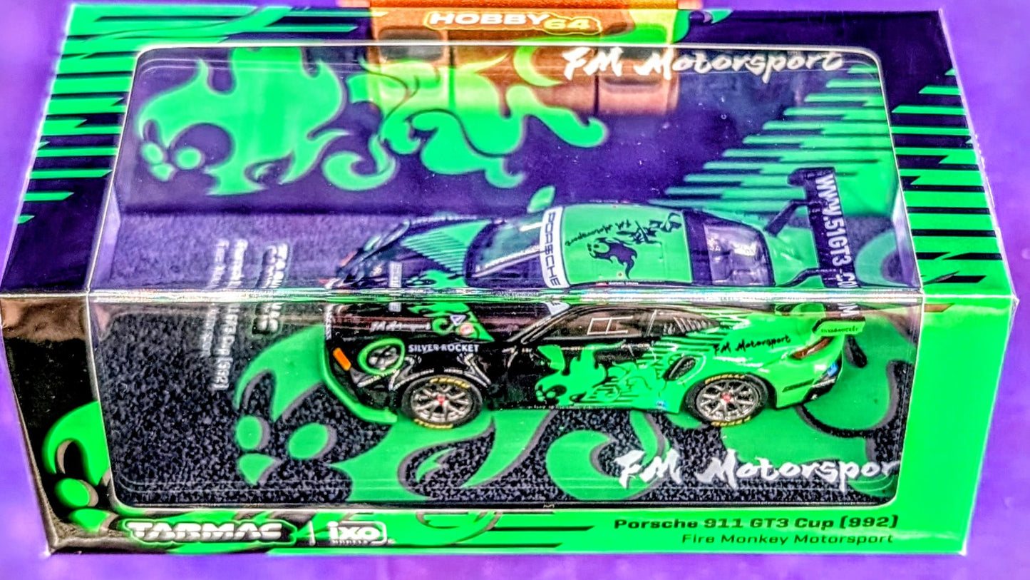 Tarmac Works 1:64 Porsche 911 GT3 Cup (992) Fire Monkey Motorsport – ixo Models Hobby64