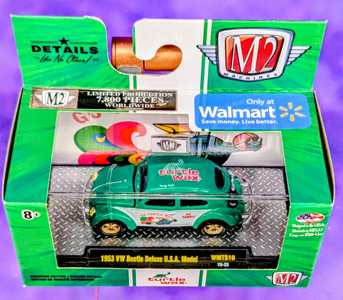 M2 Machines 1953 VW Beetle Deluxe U.S.A. Model - Walmart Exclusive - WMTS10 19-33