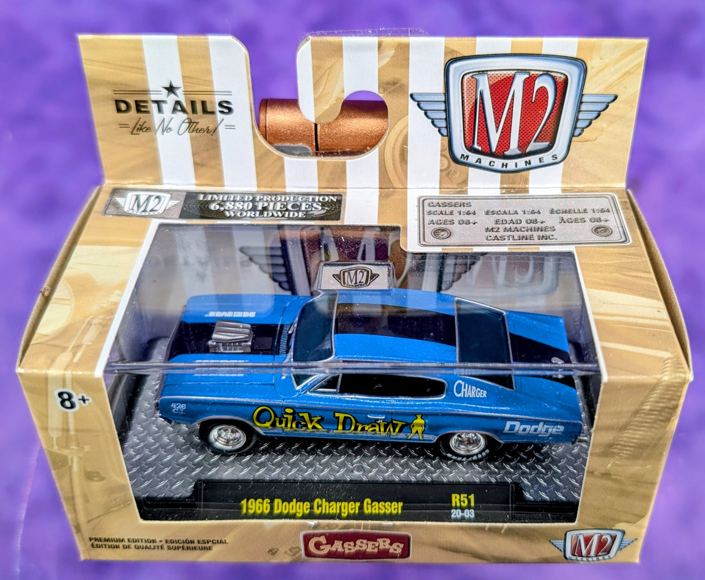 M2 Machines 1966 Dodge Charger Gasser - Quick Draw - R51 20-03
