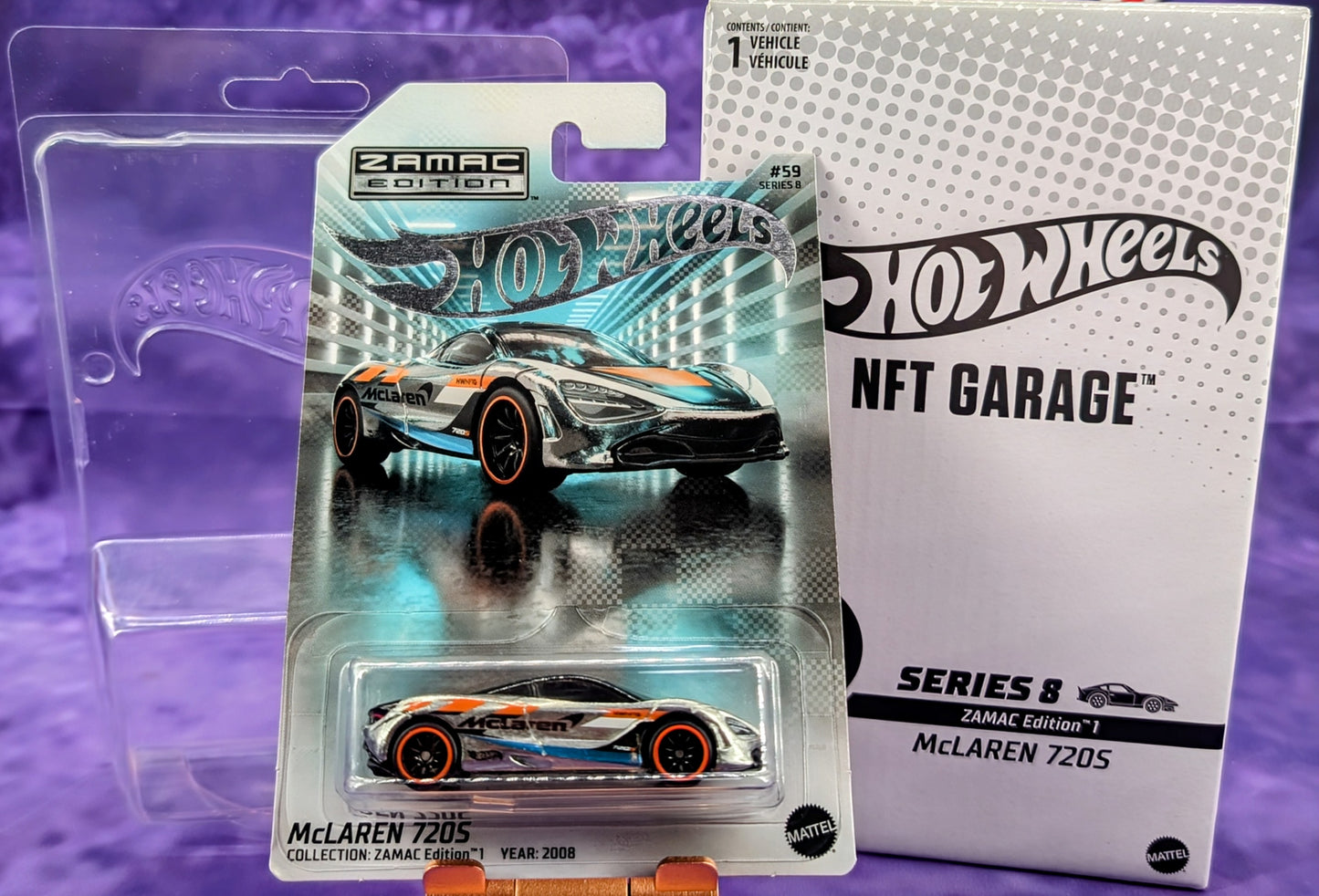 Hot Wheels Nft/Virtual Garage McLaren 720S - 1 of 3600 - ZAMAC Edition 1 - Series 8