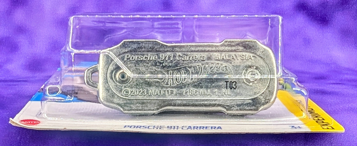 Hot Wheels Porsche 911 Carrera Keychain - ZAMAC - Experimotors - Short Card Mainline