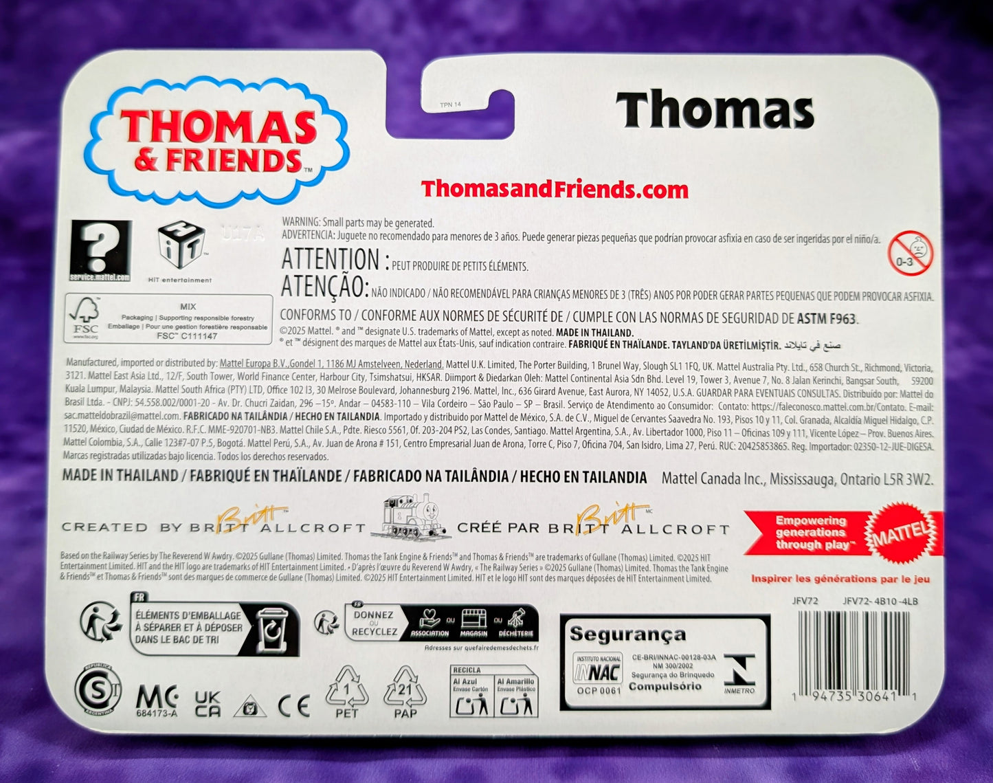 Thomas & Friends "Thomas" - Mattel 80th Anniversary - Fisher Price - Diecast Metal