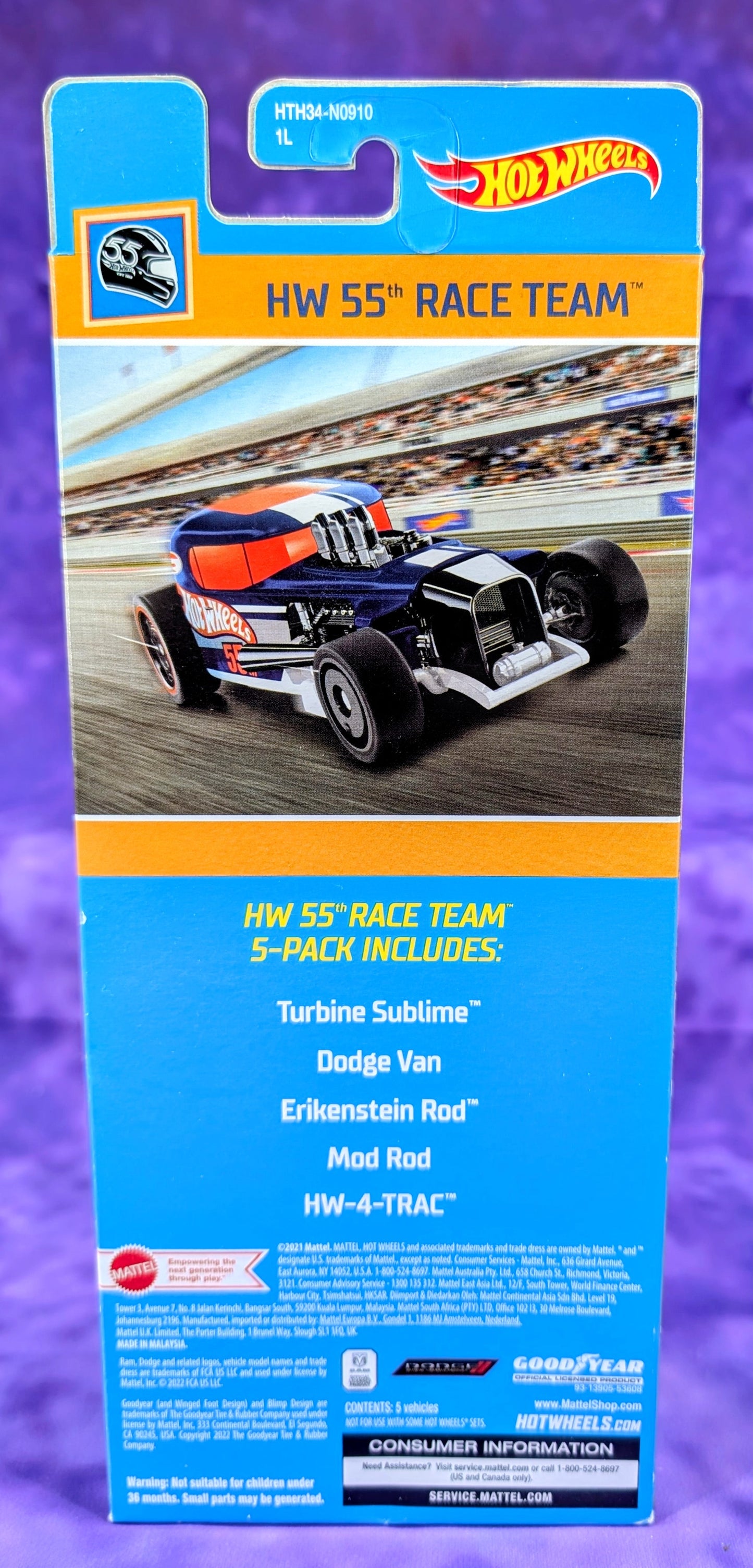 Hot Wheels HW 55th Race Team - Treasure Hunt - 5 Pack - Mainline