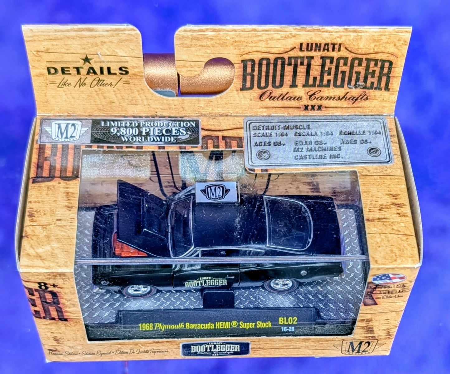 M2 Machines 1968 Plymouth Barracuda HEMI Super Stock - Lunati Bootlegger Outlaw Cams - BL02 16-28