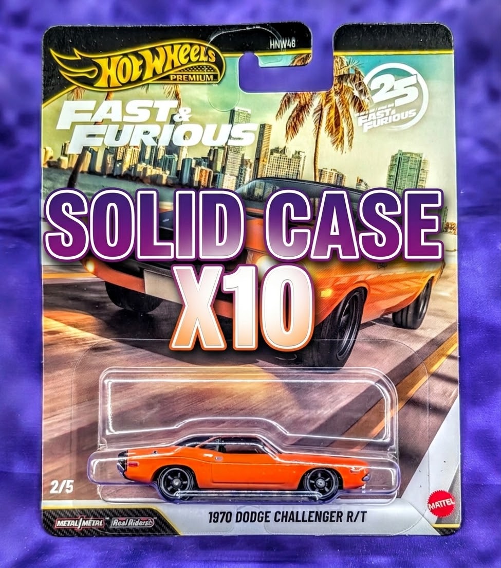 Hot Wheels 1970 Dodge Challenger - Fast and Furious - Premium - Solid Case (10 Count)
