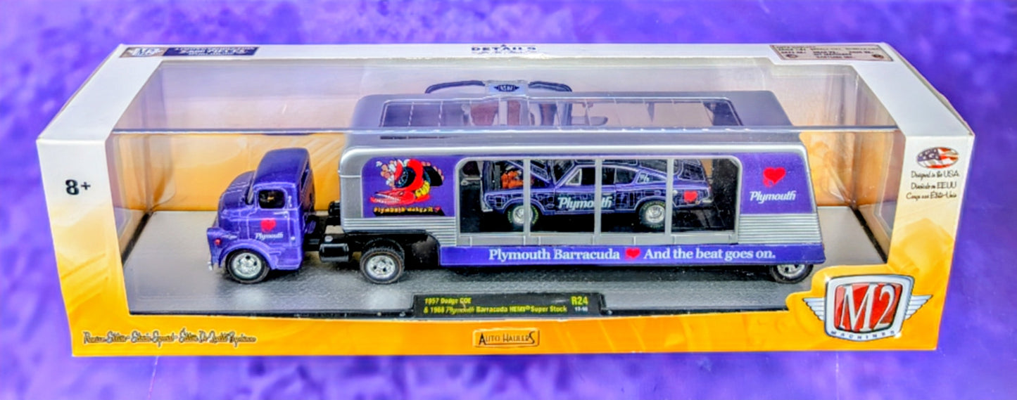 M2 Machines 1957 Dodge COE & 1968 Plymouth Barracuda HEMI Super Stock - R24 13-