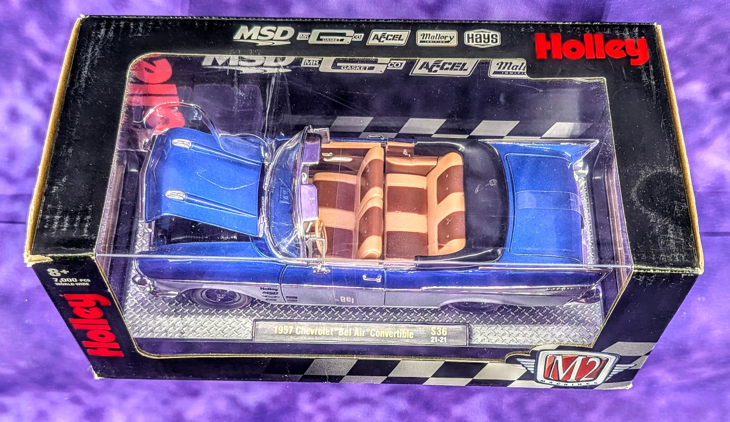 M2 Machines 1957 Chevrolet Bel Air Convertible - Holley - 1:24 Scale