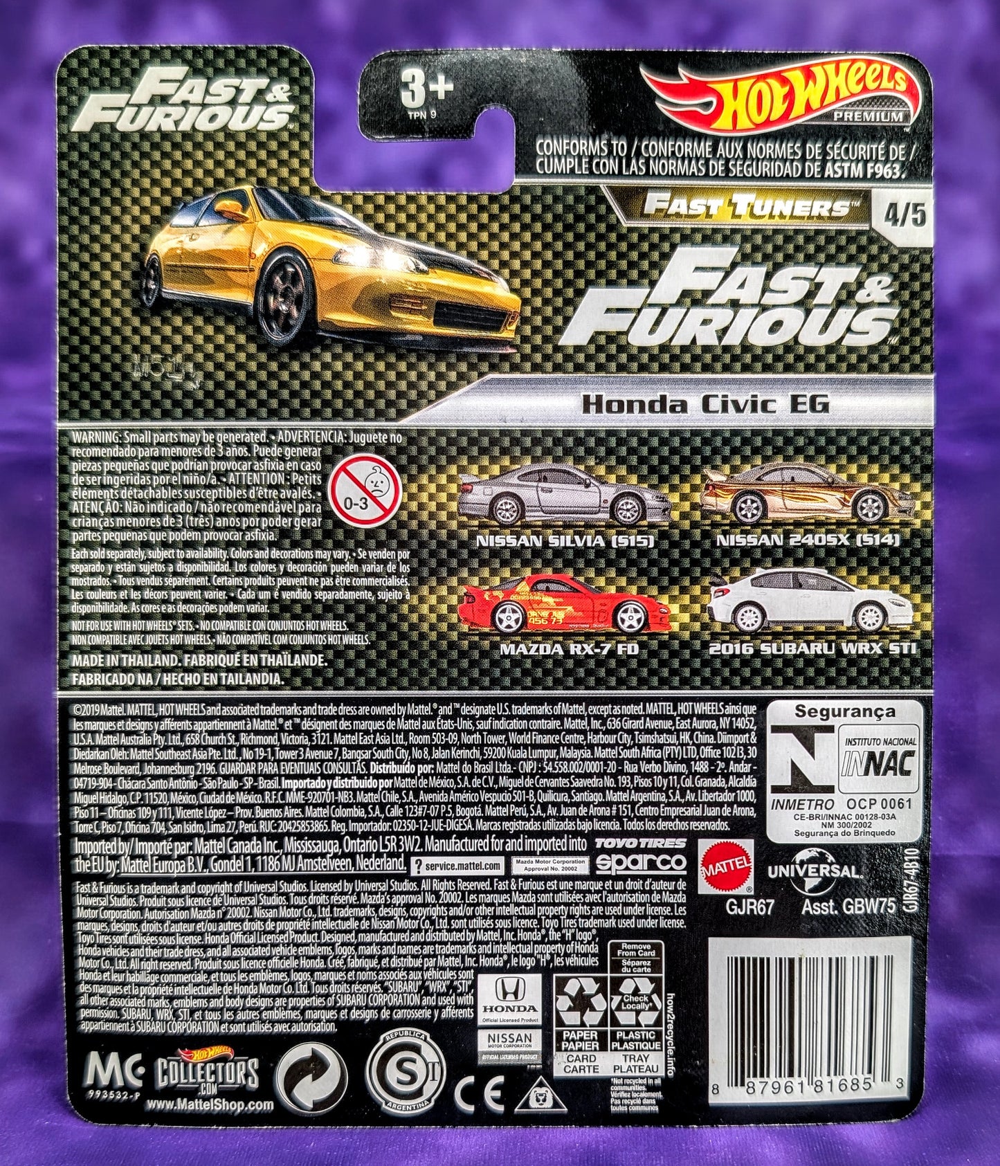 Hot Wheels Honda Civic EG - Fast & Furious Fast Tuners - Premium