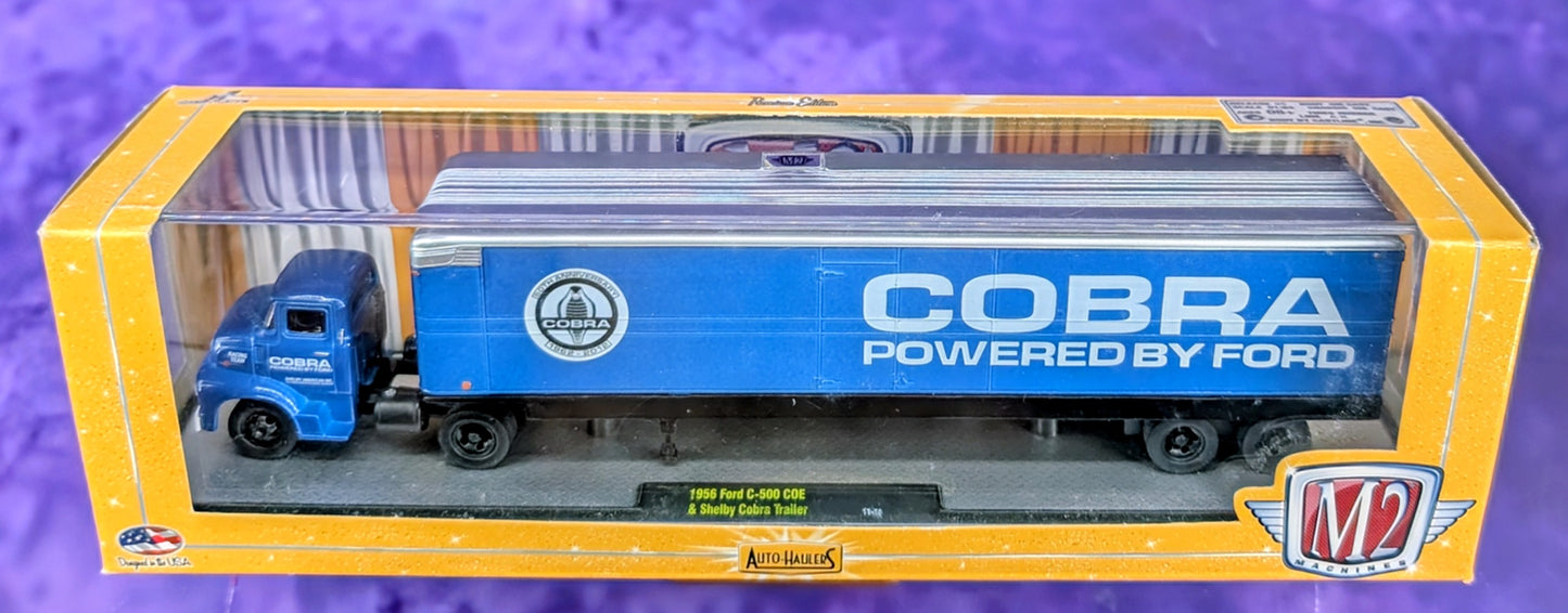M2 Machines 1956 Ford C-500 COE & Shelby Cobra Trailer