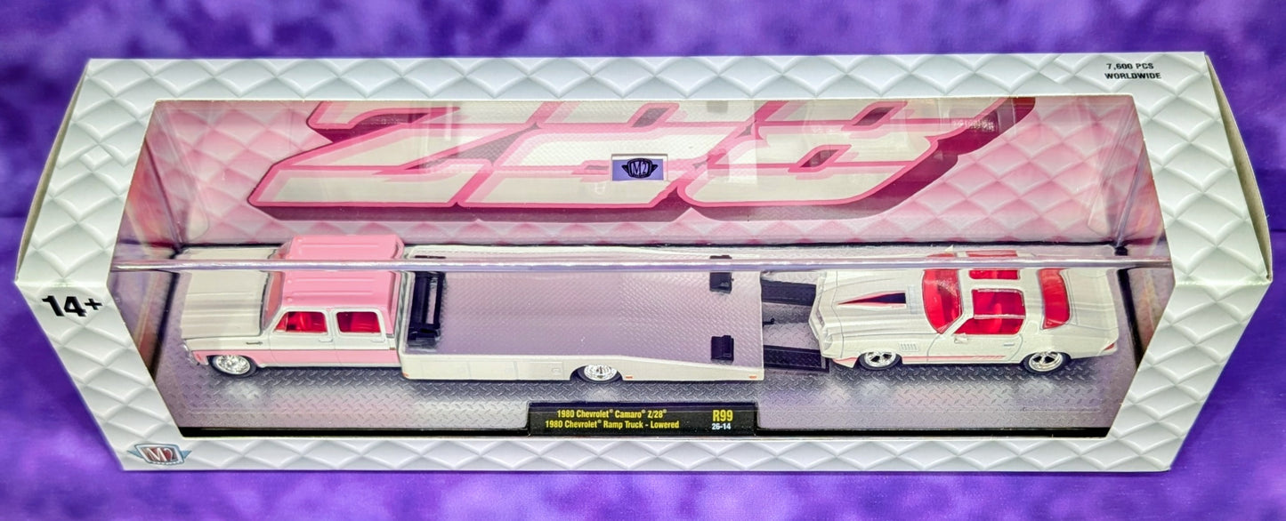 M2 Machines 1980 Chevrolet Ramp Truck - Lowered & 1980 Chevrolet Camaro Z/28 - Auto-Haulers