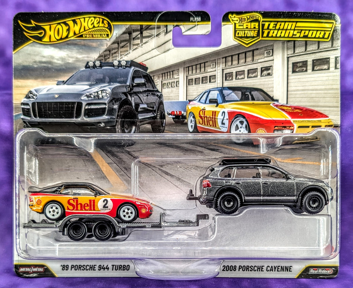 Hot Wheels '89 Porsche 944 Turbo and 2008 Porsche Cayenne - Team Transport