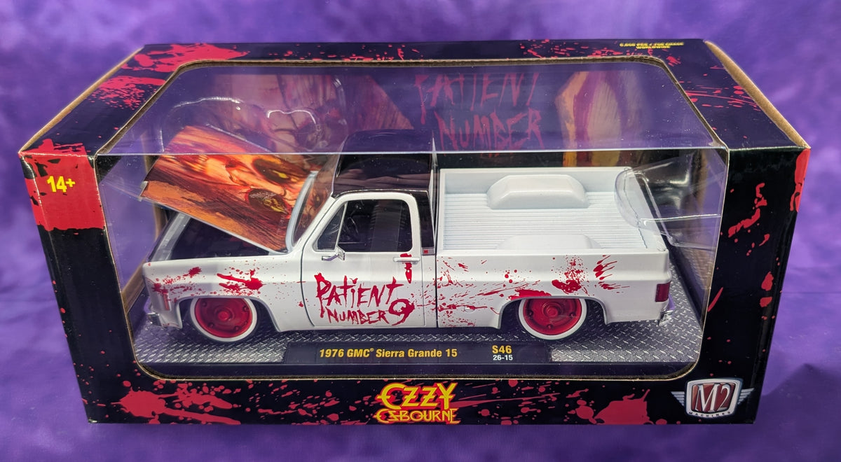M2 Machines Ozzy Osbourne 1976 GMC Sierra Grande 15 "Patient Number 9" 1/24 Scale & Funko Pop! Rocks Ozzy Osbourne (Ordinary Man) Hot Topic Exclusive #185 - Bundle
