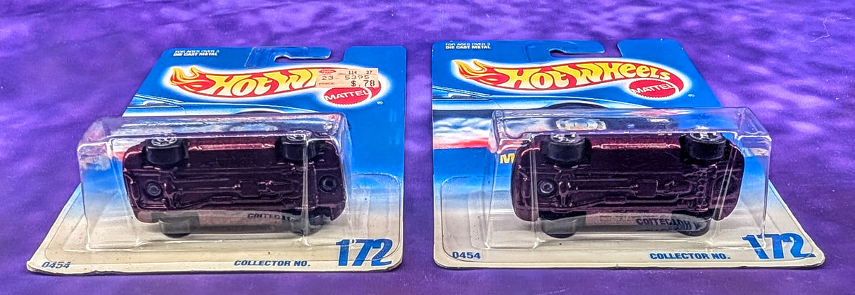 Hot Wheels 1991 Mazda MX-5 Miata - Metalflake Burgundy #172 - Variation Set of 2 - Mainline