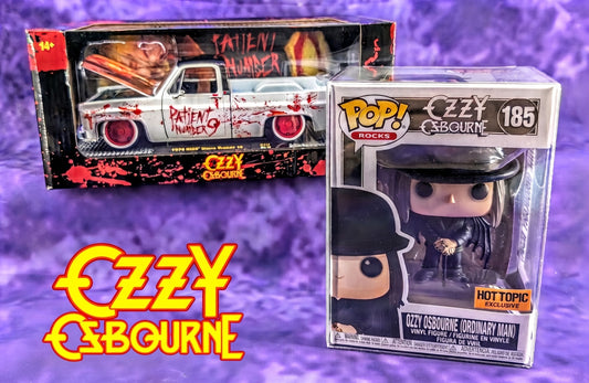 M2 Machines Ozzy Osbourne 1976 GMC Sierra Grande 15 "Patient Number 9" 1/24 & Funko Pop! Rocks Ozzy Osbourne Ordinary Man - Hot Topic Exclusive #185