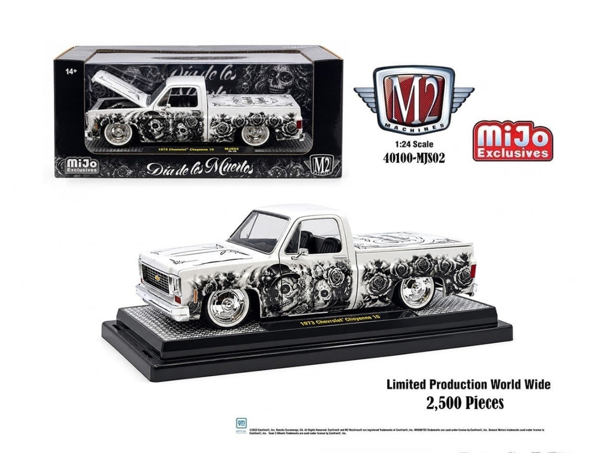 M2 Machines 1973 Chevrolet Cheyenne 10 - Dia de los Muertos - 1 of 2,500 - 1:24 Scale