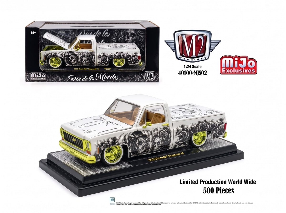 CHASE M2 Machines 1973 Chevrolet Cheyenne 10 - Dia de los Muertos - 1 of 500 - 1:24 Scale