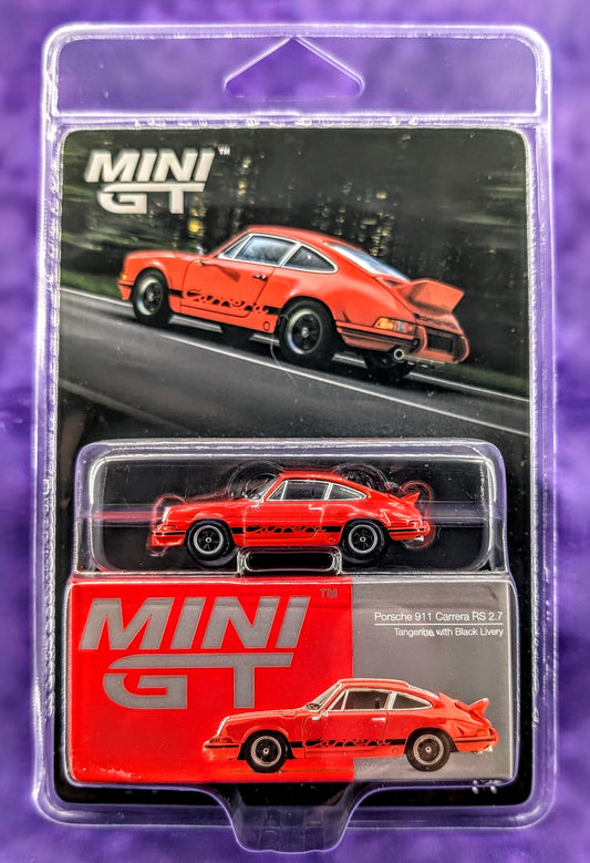 MINI GT Porsche 911 Carrera RS 2.7 - Tangerine with Black Livery - #1142 LHD