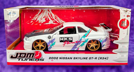 Jada 2002 Nissan Skyline GT-R (R34) HKS Power - JDM Tuners - 1/24 Scale