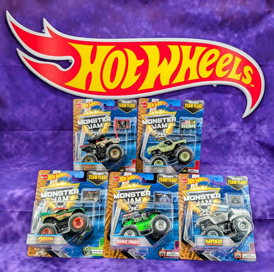 Hot Wheels 2017 Monster Jam 25th Anniversary Complete 5 Truck Set