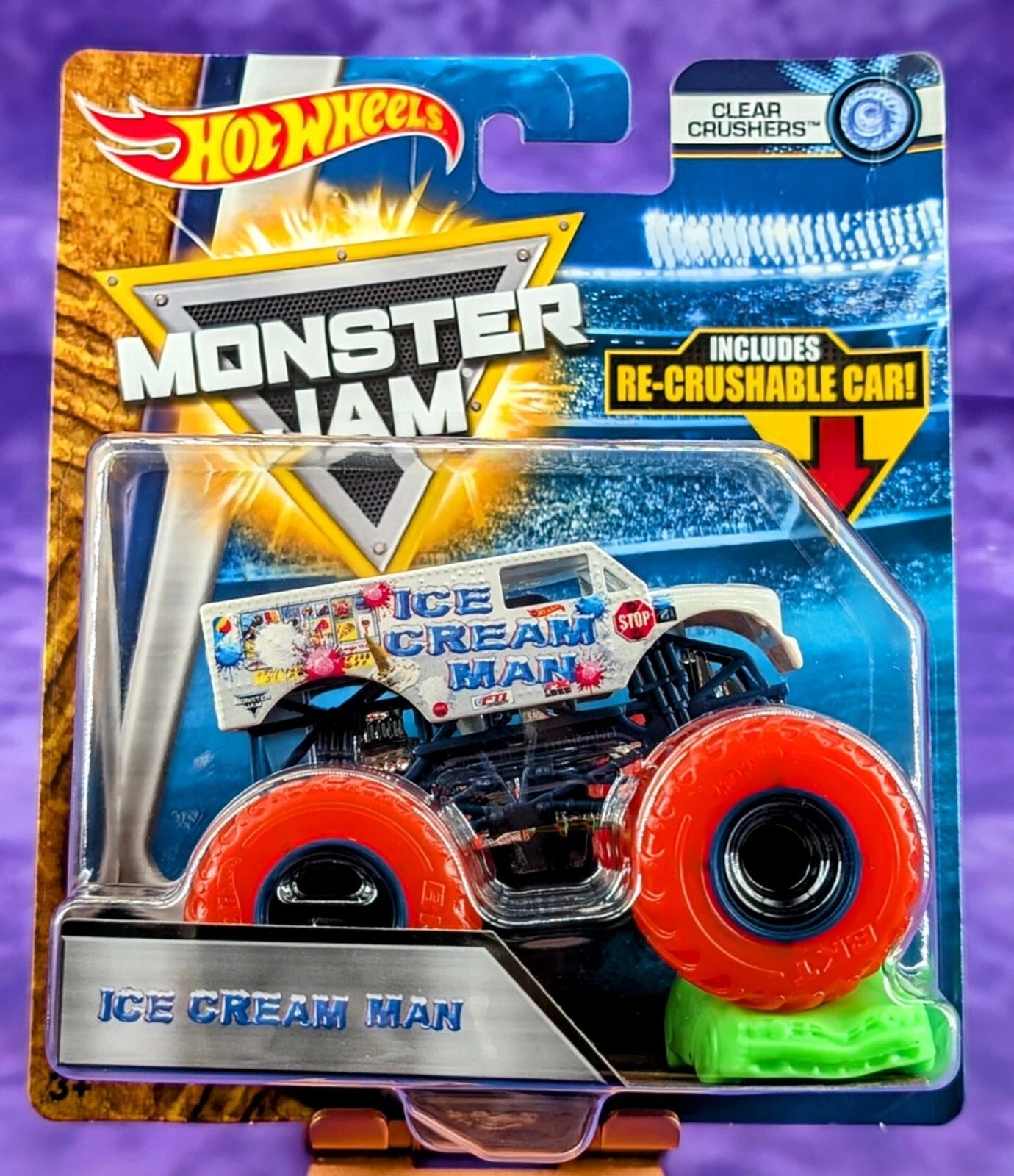Hot Wheels Monster Jam RARE Ice Cream Man Clear Crushers in 5 Truck Set
