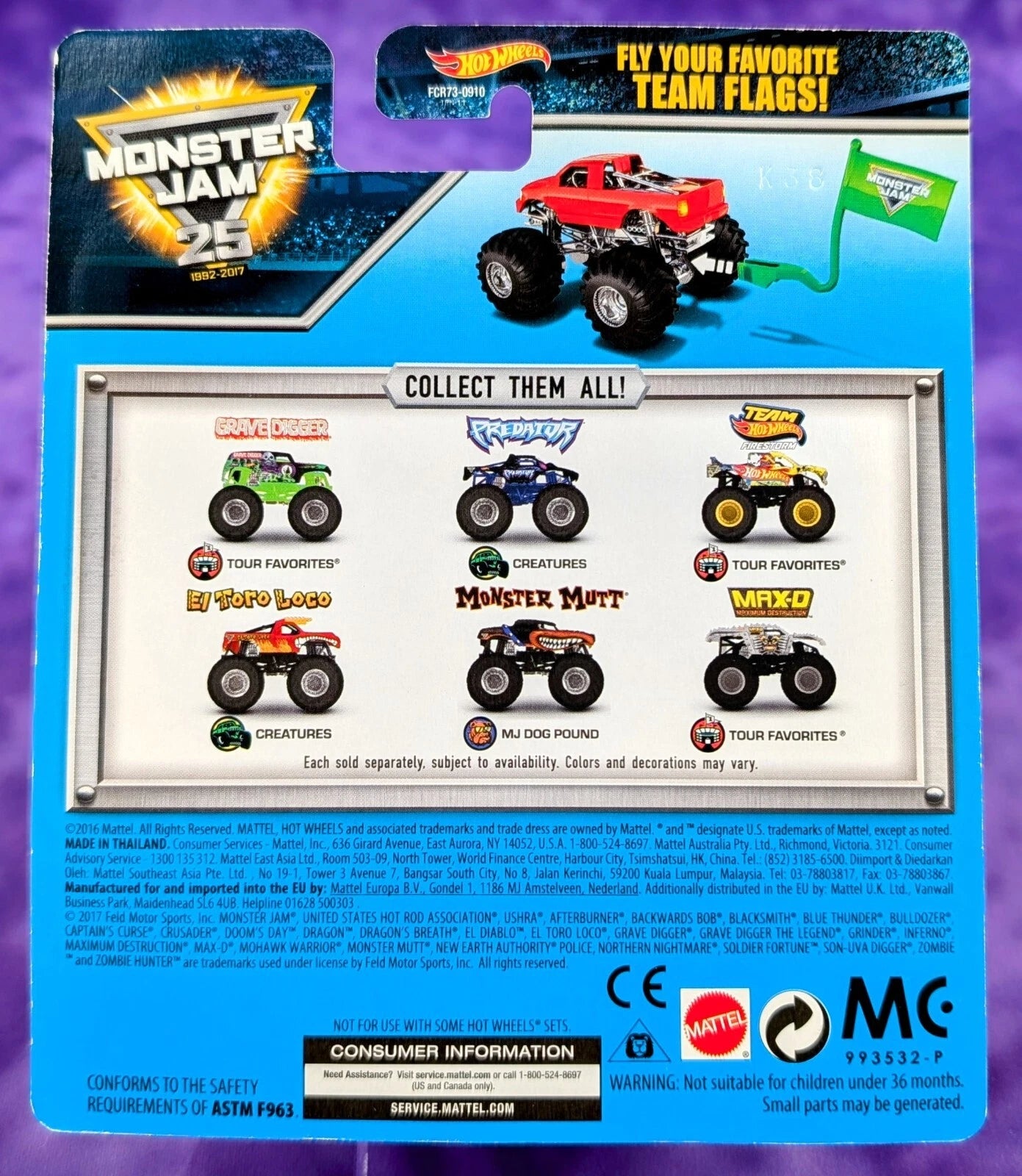 Hot Wheels 2017 Monster Jam 25th Anniversary Complete 5 Truck Set