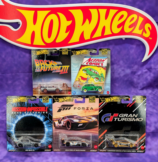 Hot Wheels Pop Culture 2025 M Case Set of 5 Cars
