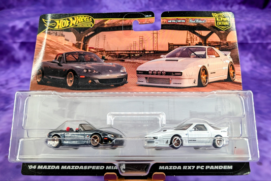 Hot Wheels '04 Mazdaspeed Mazda Miata & RX7 FC pandem - 2-pack – Car Culture - See Description