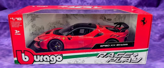 Bburago 1/18 Ferrari SF90 XX Stradale – Red – Race & Play