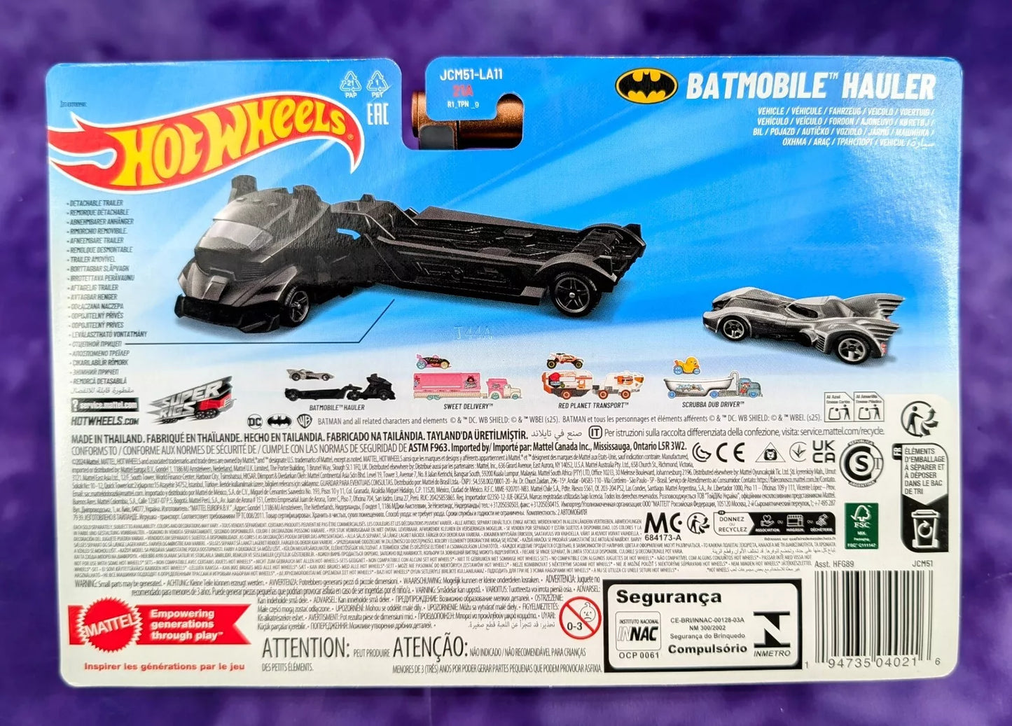 Hot Wheels Batmobile Hauler Super Rigs & Chrome 1989 Batmobile