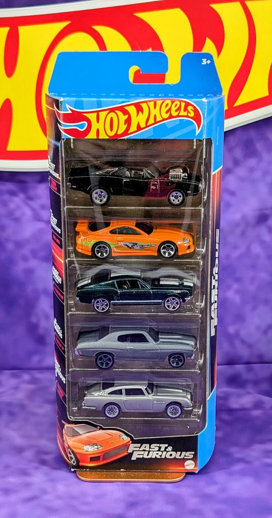 Hot Wheels Fast & Furious 5 Pack - ft. Dom's Charger and Brian's Mark IV Supra