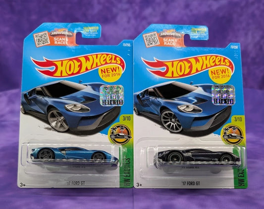 Hot Wheels 2016 Factory Sealed '17 Ford GT Super Treasure Hunt & Mainline Set 1/700 Worldwide
