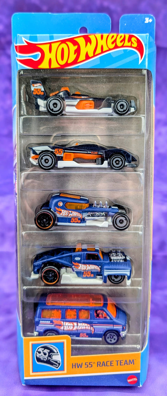 Hot Wheels HW 55th Race Team - Treasure Hunt - 5 Pack - Mainline