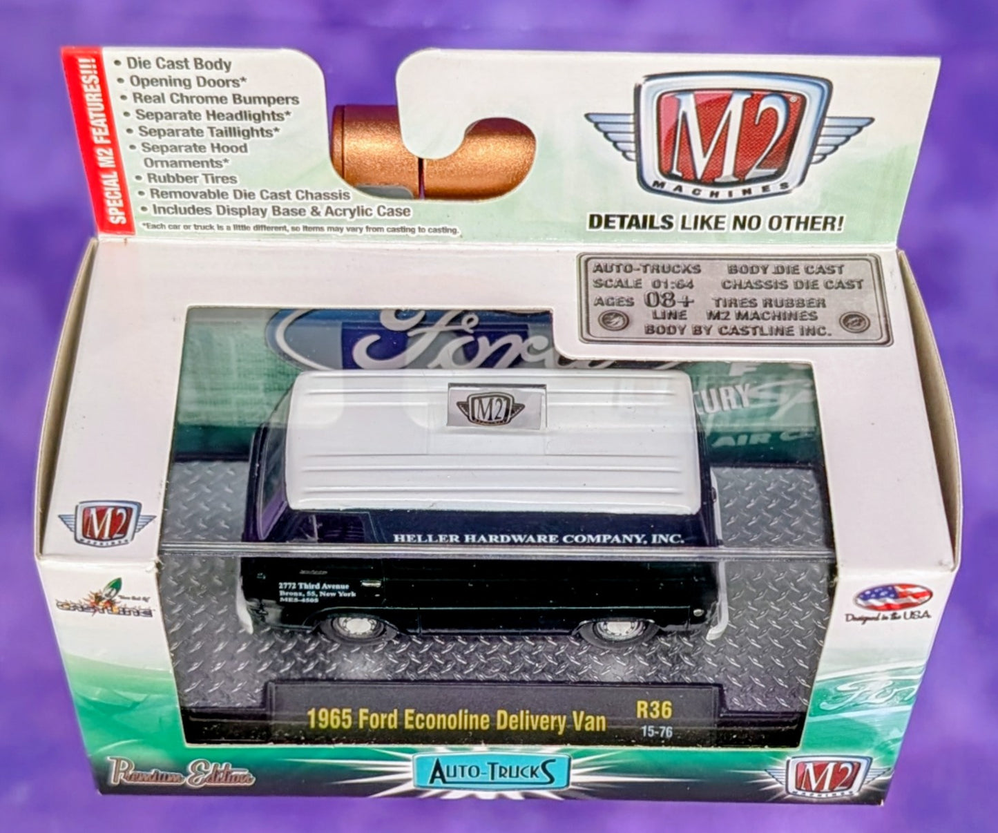 M2 Machines 1965 Ford Econoline Delivery Van - Hardware Store - R36 15-76
