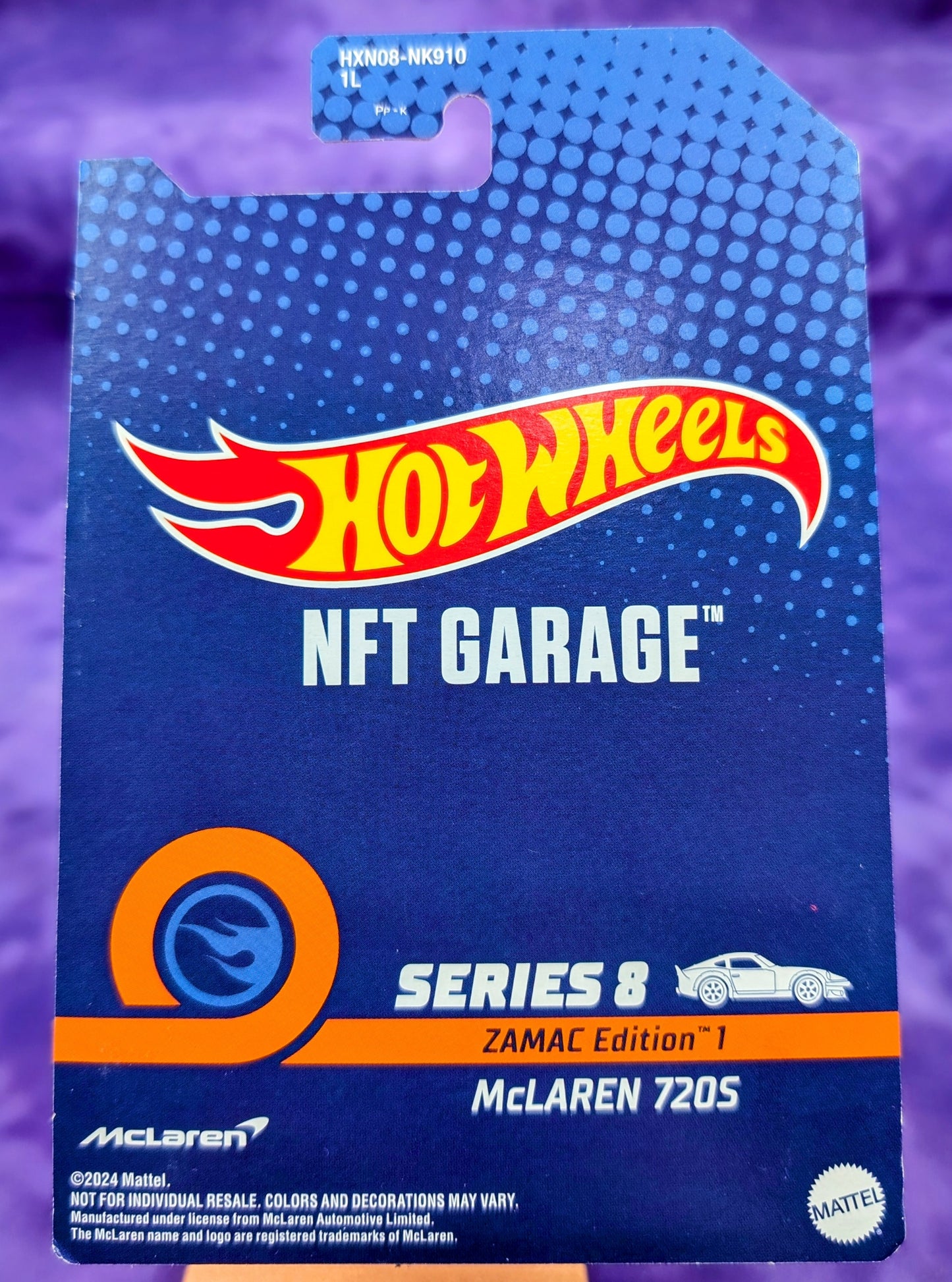 Hot Wheels Nft/Virtual Garage McLaren 720S - 1 of 3600 - ZAMAC Edition 1 - Series 8