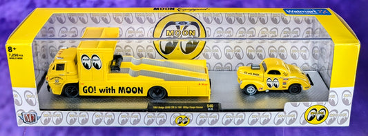M2 Machines 1966 Dodge L600 COE & 1941 Willys Coupe Gasser - Moon Eyes - S40 21-15