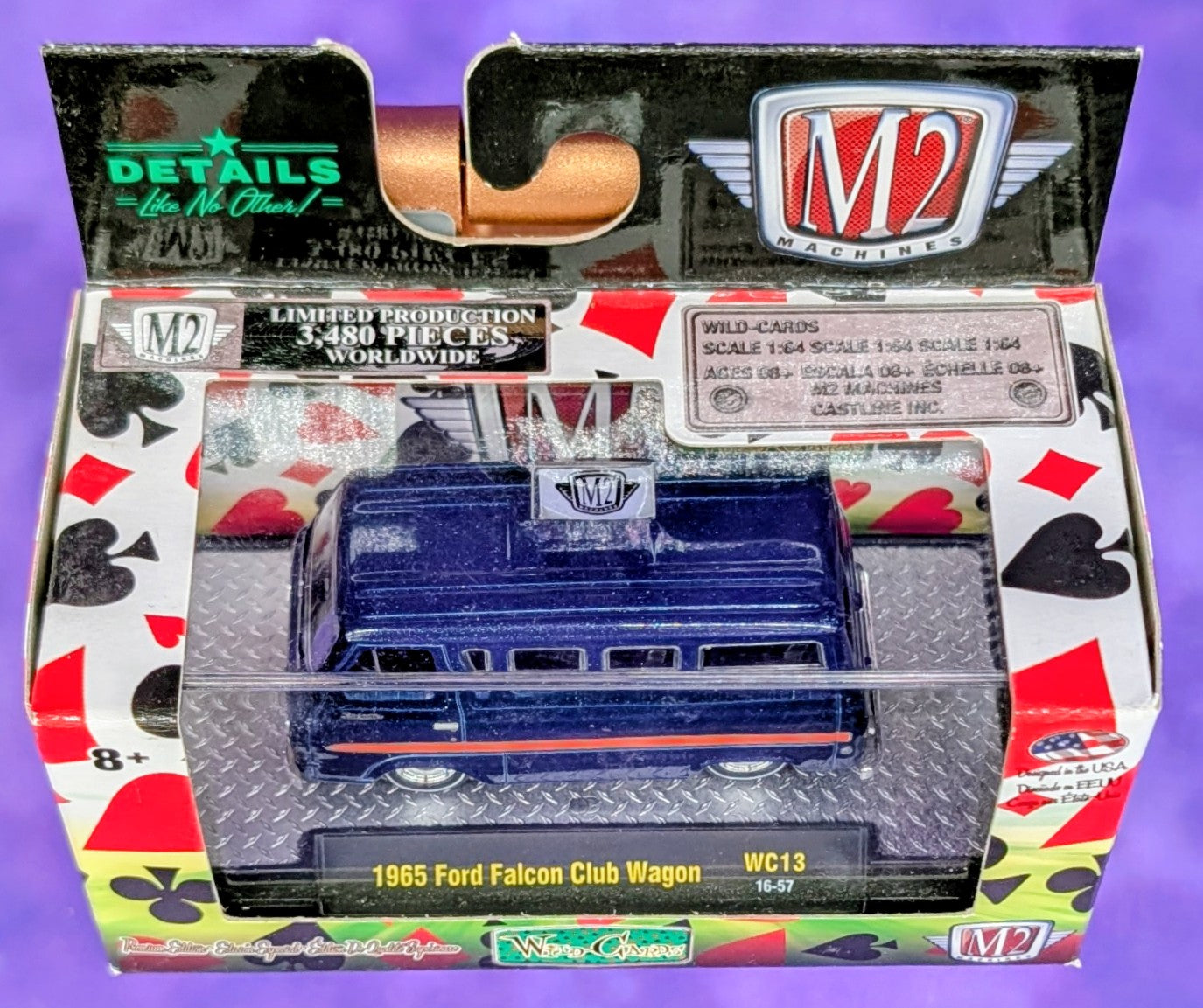 M2 Machines 1965 Ford Falcon Club Wagon - Wild Cards - WC13 16-57
